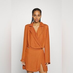 Free People Simone Cinnaber Burnt Orange Wrap Dress